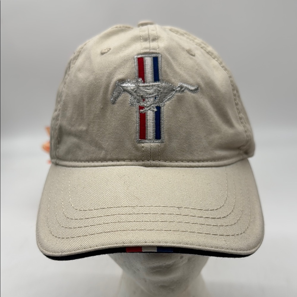Mustang Beige Cap with Embroidered Logo HT8313